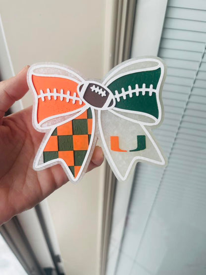 Hurricanes Miami Florida Football Bow Insert Freshie Mold