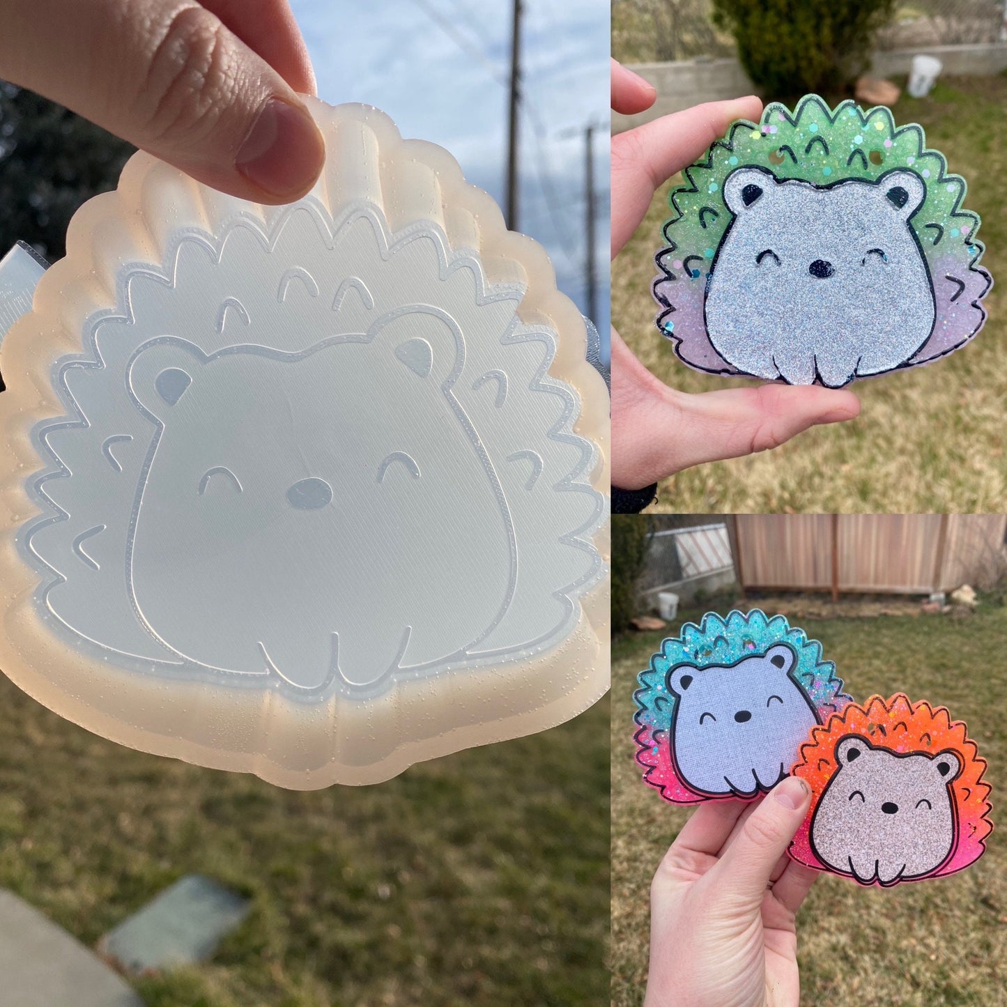 Hedgehog Freshie Silicone Mold, aroma bead molds, freshie making supplies, animal freshie mold, bestselling freshie molds, cardstock freshie
