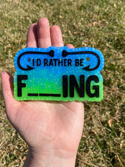 I'd Rather Be Fishing Freshie Mold, freshie supplies, silicone baking mold, freshie molds for men, adult humor freshie mold, dirty humor