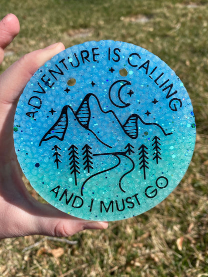 Adventure is Calling Freshie Silicone Mold, freshie making supplies, popular freshie, best selling freshies, summer camping outdoors freshie