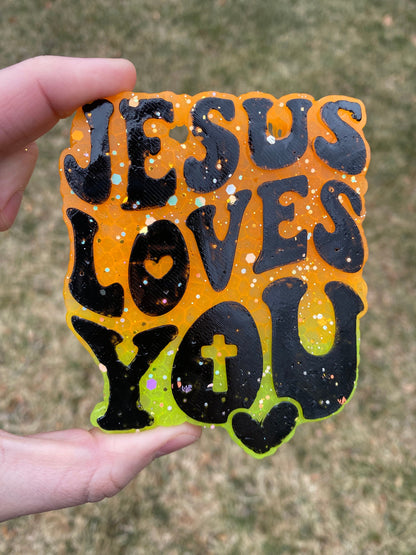 Jesus Loves You Freshie Silicone Mold, aroma bead molds, freshie making supplies, popular freshie molds, best selling freshies, Christian,