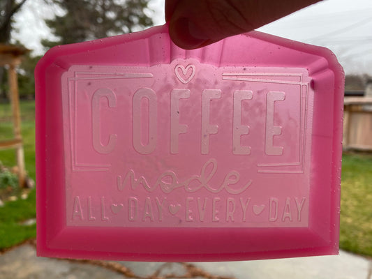 Coffee Mode Freshie Silicone Mold, bestselling freshie molds, heat safe silicone, soap mold, coffee queen, freshie supplies beginner