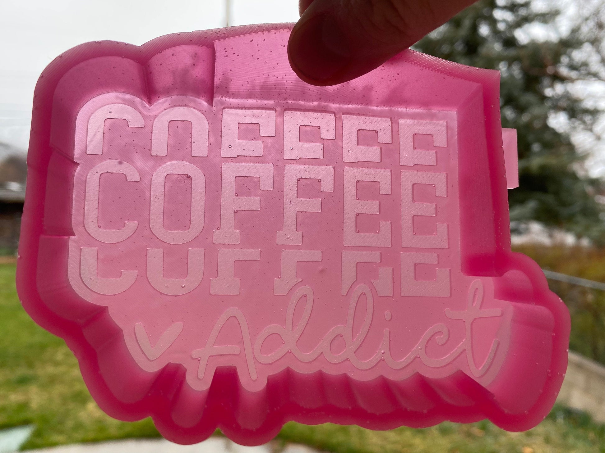 Coffee Addict Freshie Silicone Mold, bestselling freshie molds, caffeine aroma bead molds, heat safe silicone, soap mold, coffee queen mold