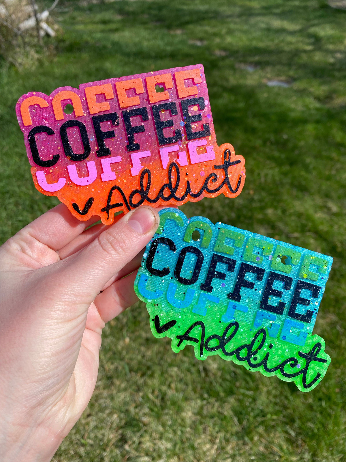 Coffee Addict Freshie Silicone Mold, bestselling freshie molds, caffeine aroma bead molds, heat safe silicone, soap mold, coffee queen mold