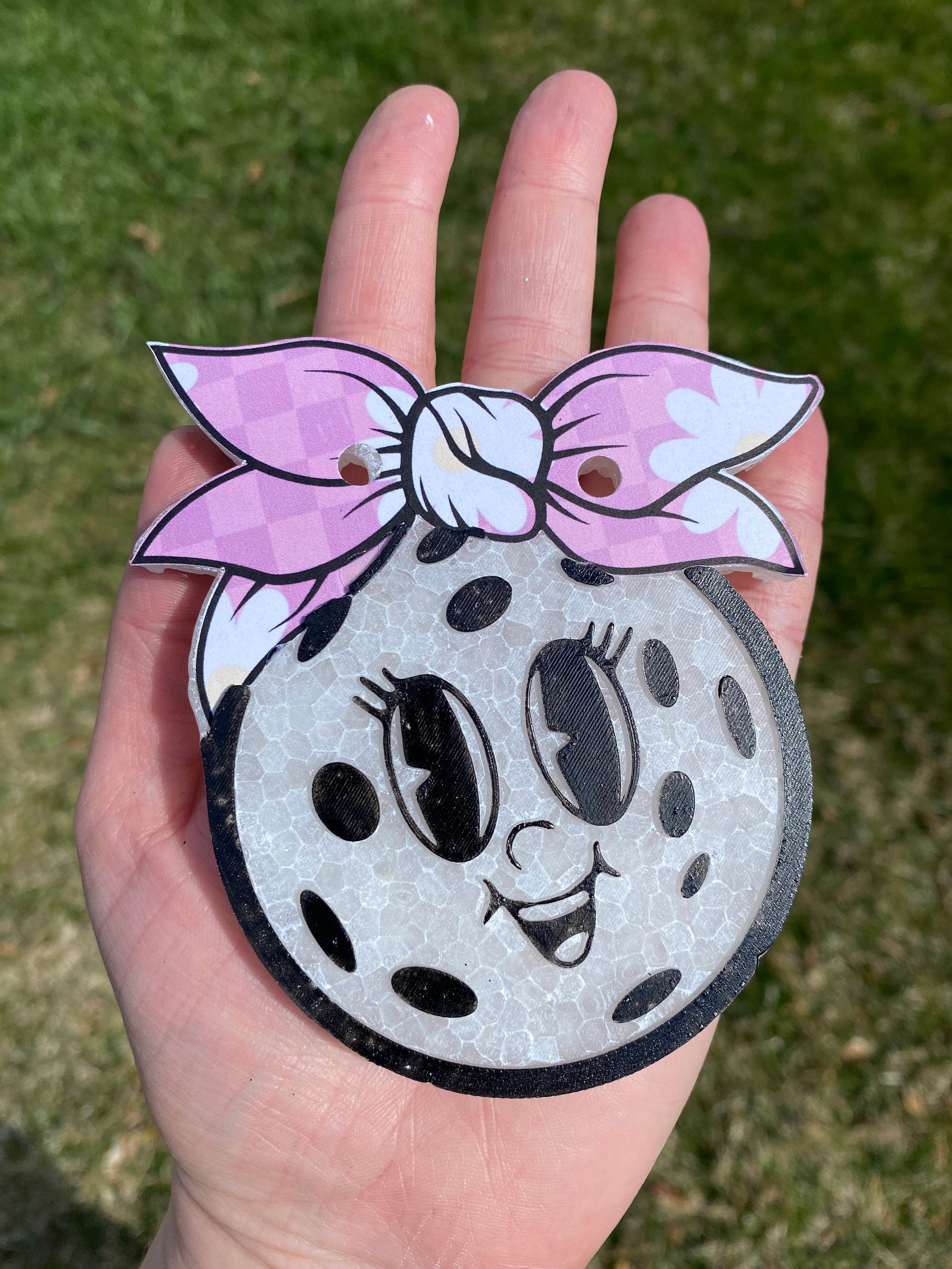 Pickleball with Bow Freshie Silicone Mold, sport aroma bead molds, cardstock molds, best selling freshies, pickleball with bow freshie mold,