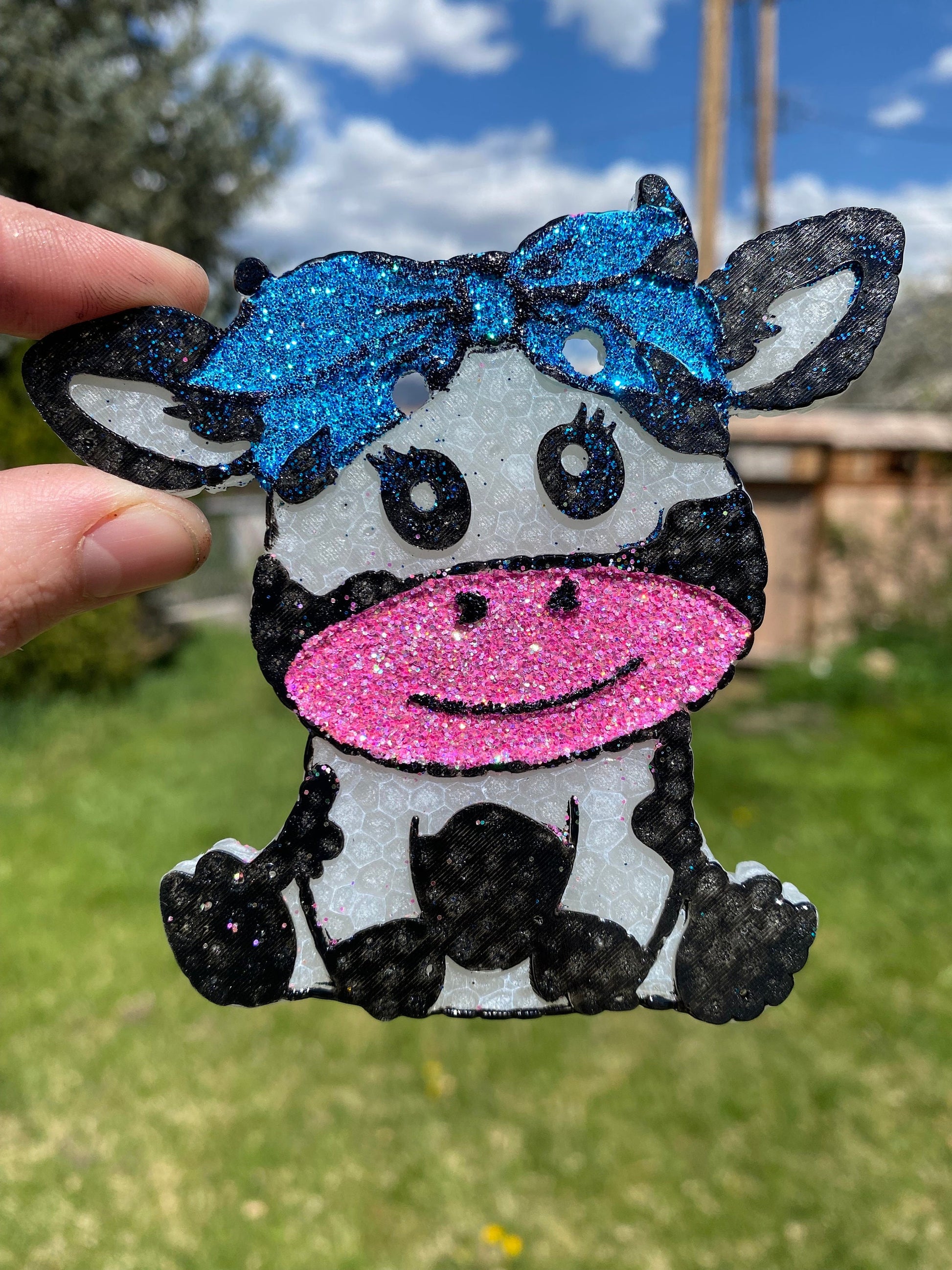 Cow with Bow Freshie Mold, western freshie molds, country molds, best selling freshie mold, farm freshie molds, silicone molds for freshies