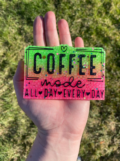 Coffee Mode Freshie Silicone Mold, bestselling freshie molds, heat safe silicone, soap mold, coffee queen, freshie supplies beginner