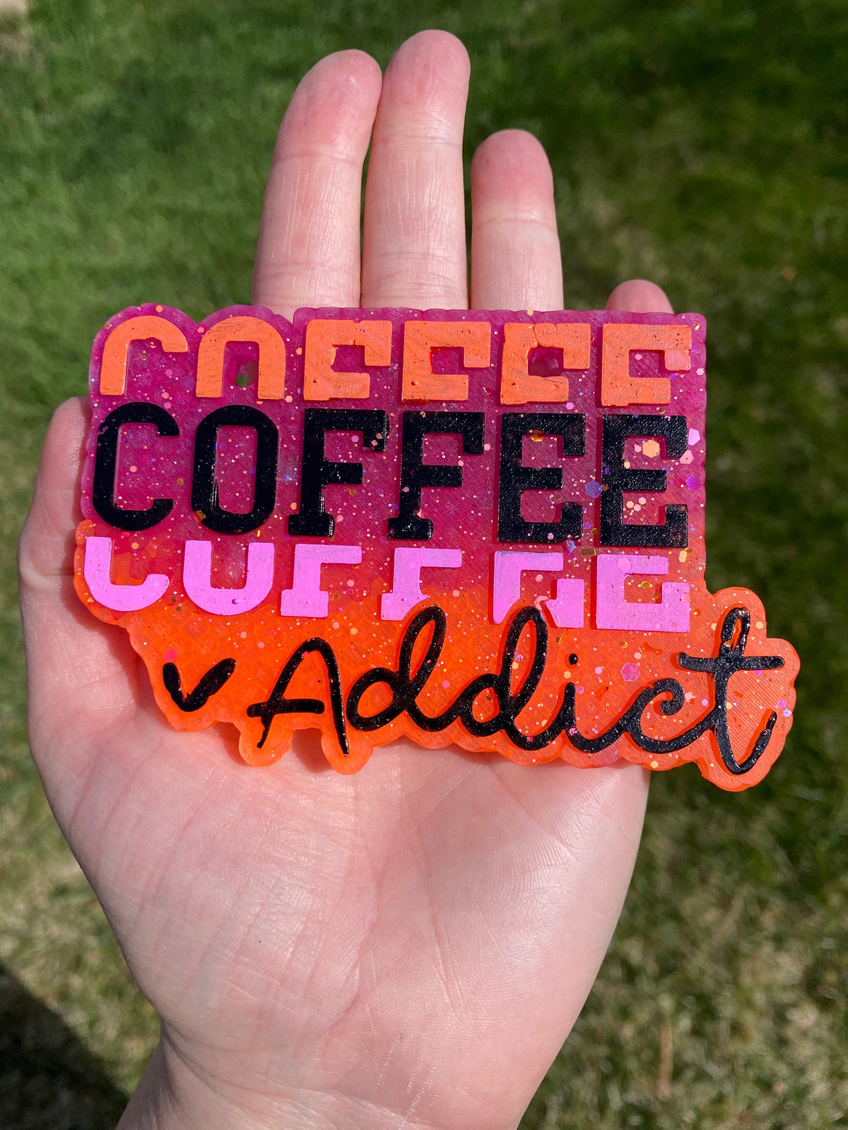 Coffee Addict Freshie Silicone Mold, bestselling freshie molds, caffeine aroma bead molds, heat safe silicone, soap mold, coffee queen mold