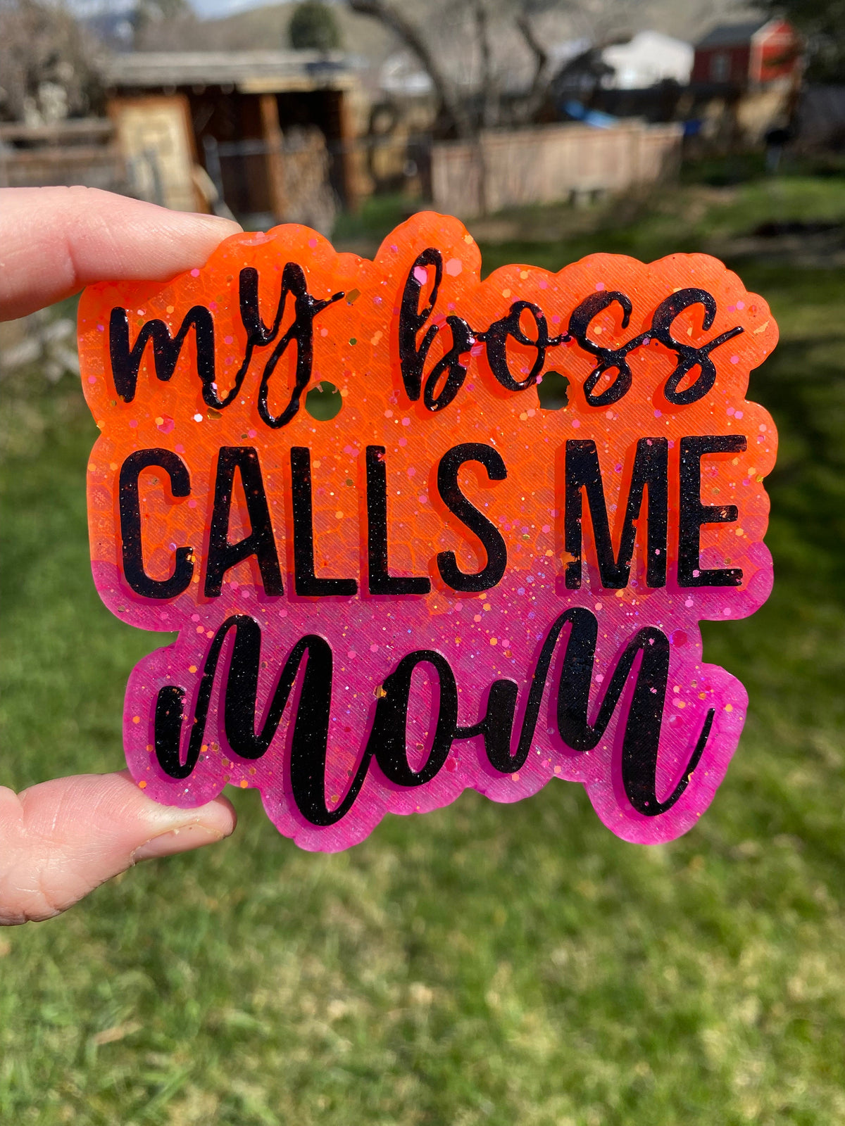 My Boss Calls Me Mom Freshie Silicone Mold, bestselling freshie molds, mom freshie mold, mothers day freshie mold, affordable freshie mold