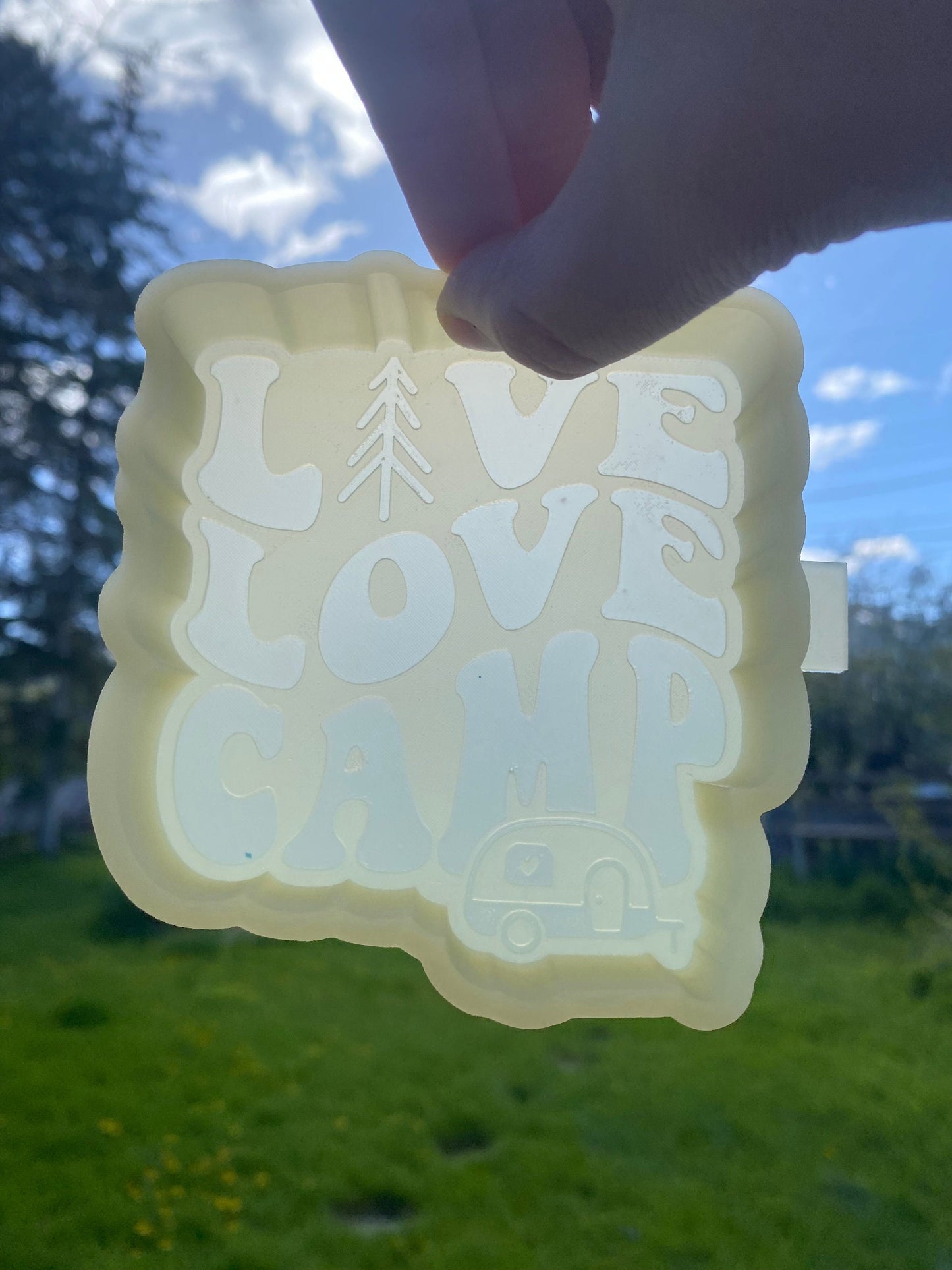 Live Love Camp Mold, freshie making supplies, popular freshie, best selling freshies, summer freshie ideas, outdoor mold, camper freshie