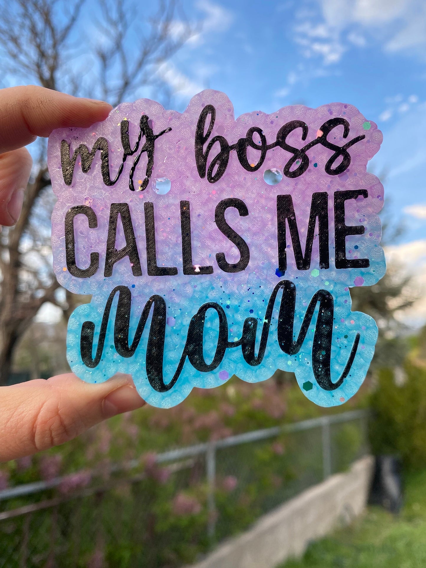 My Boss Calls Me Mom Freshie Silicone Mold, bestselling freshie molds, mom freshie mold, mothers day freshie mold, affordable freshie mold