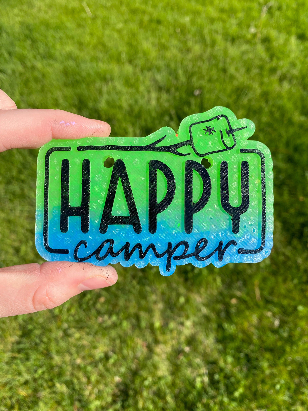 Happy Camper Marshmallow Roasting Stick Mold, Camping Freshie Molds, Summer Silicone Mold, Roasting Marshmallow Freshie mold, outdoors silic
