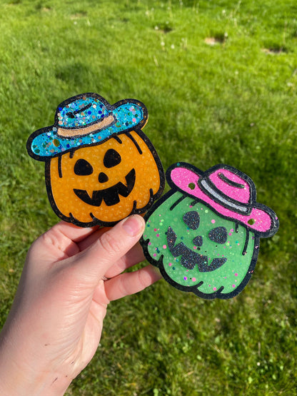 Cowboy Jack-o-lantern Pumpkin Mold, Halloween Freshie Mold, Fall Freshie Mold, Ghost Silicone Mold, Coffee Shop Freshie Mold, Spooky Mold