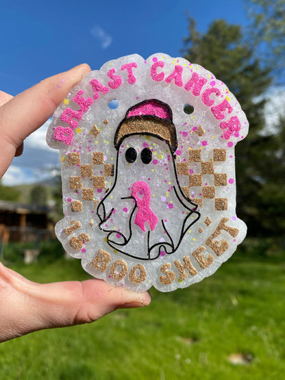 Breast Cancer is Boo Sheet Mold, Halloween Freshie Mold, Fall Freshie Mold, Ghost Silicone Mold, Coffee Shop Freshie Mold, Awareness Mold