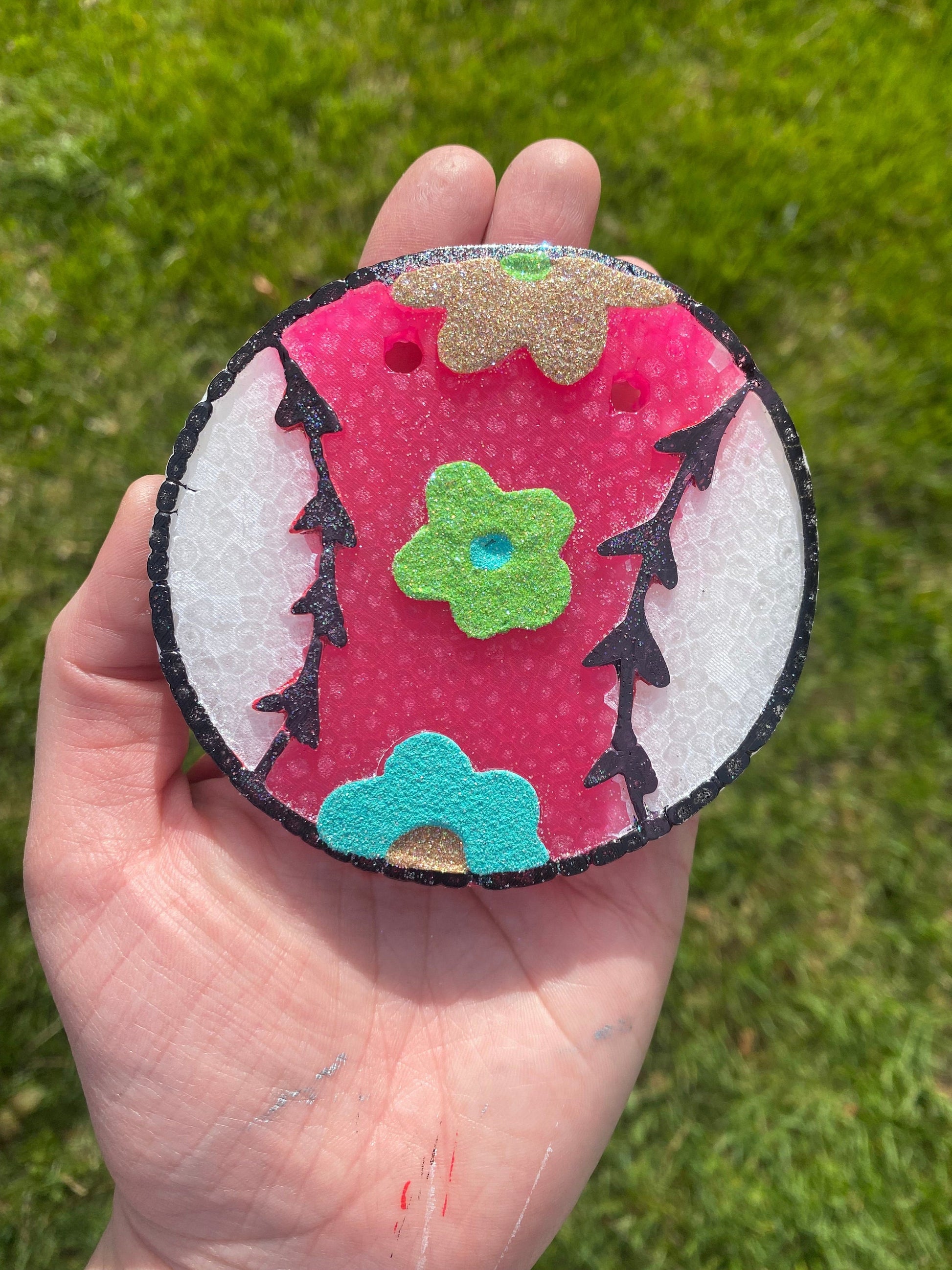 Floral Baseball / Softball Mold, Baseball Freshie Silicone Mold, softball aroma bead molds, freshie making supplies, sport mold