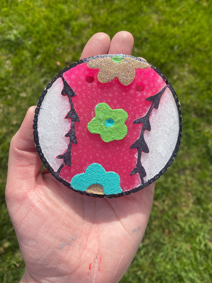 Floral Baseball / Softball Mold, Baseball Freshie Silicone Mold, softball aroma bead molds, freshie making supplies, sport mold