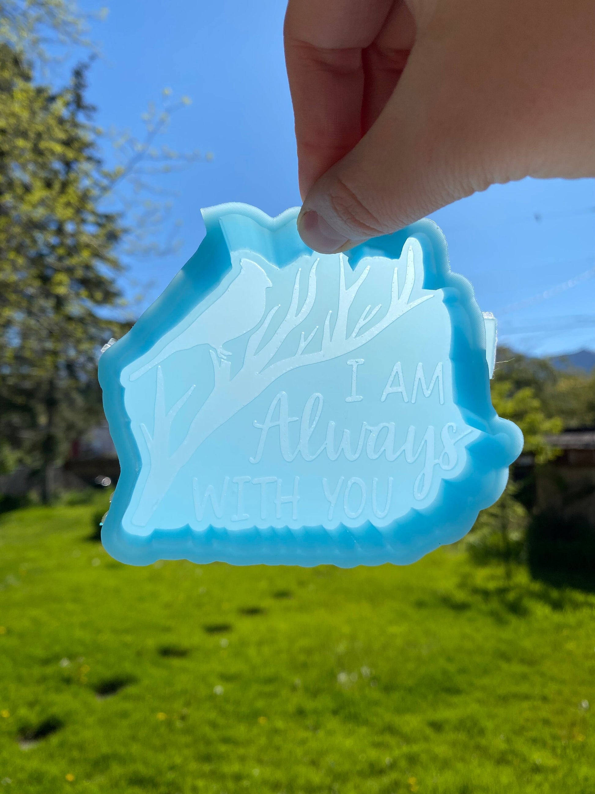 I am Always with You Cardinal Mold, loved one freshie mold, cardinal freshie mold, remembrance freshie mold, funeral freshie mold