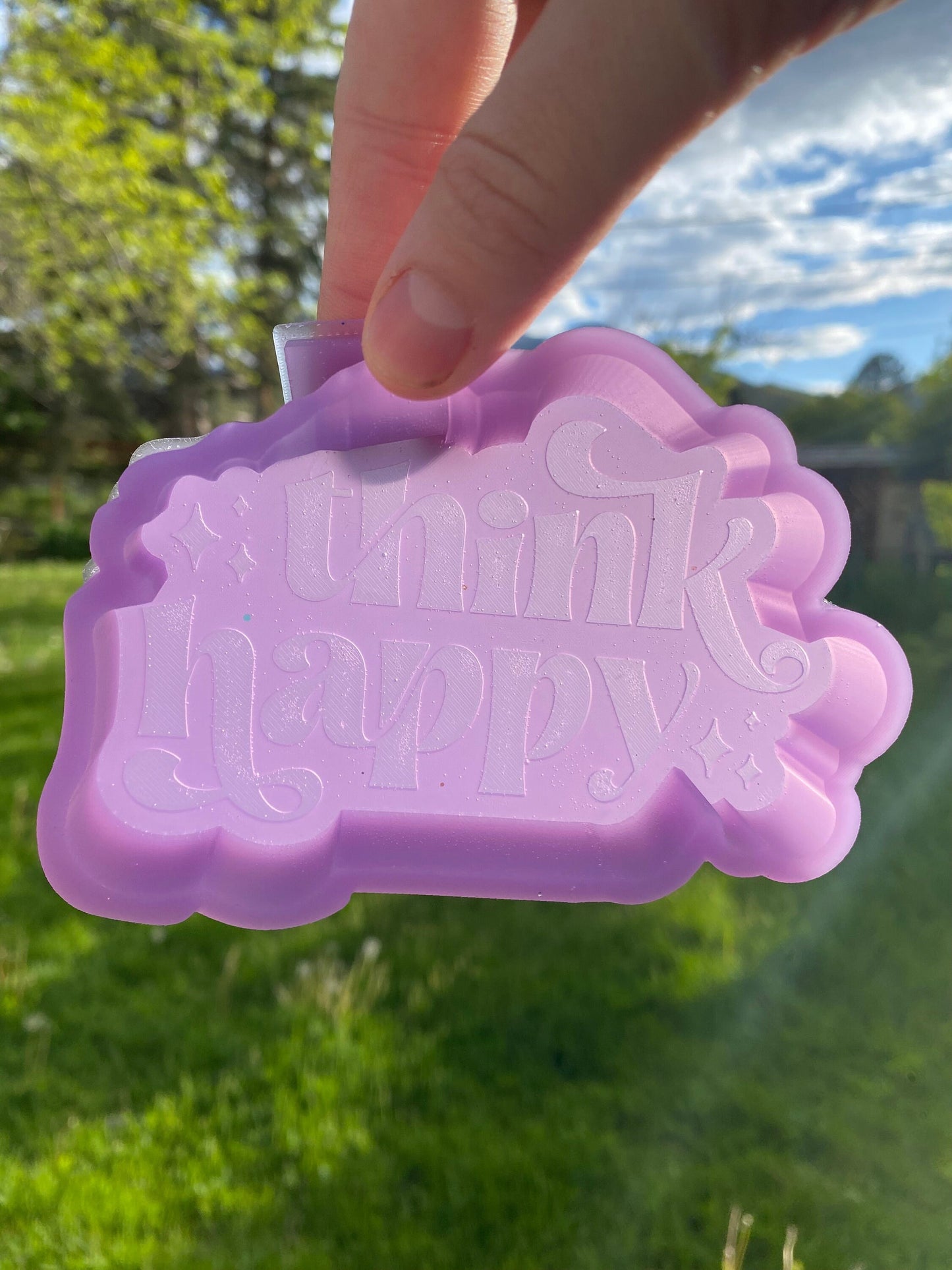 Think Happy Mold, positive aroma bead molds, beginner freshie making supplies, popular freshie molds, self affirmation freshie mold,