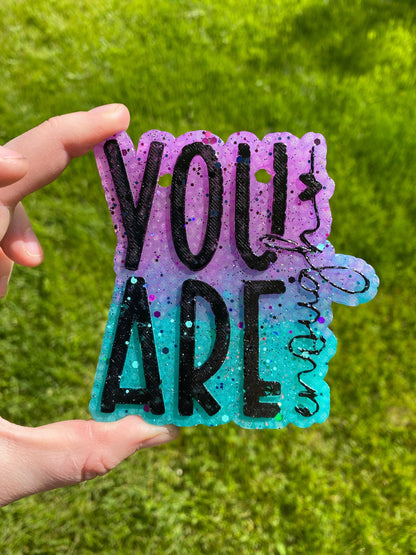 You Are Enough Mold, Mental health freshie mold, positive freshei molds, uplifting silicone molds, self affirmation mold, year round freshie