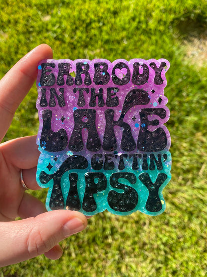 Getting Tipsy Lake Freshie Silicone Mold, aroma bead, popular freshie, lake freshie mold, drinking alcohol lake mold, lake life freshie mold