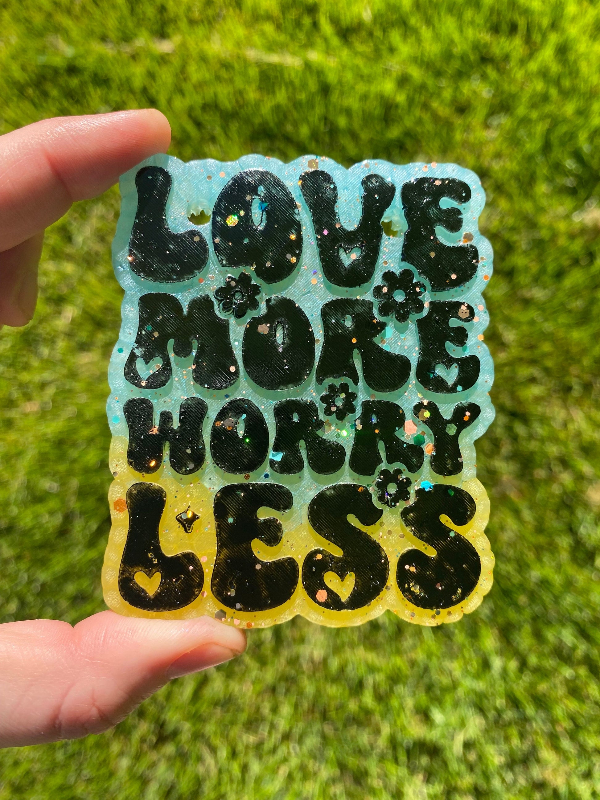 Love More Worry Less Mold, Mental Health Freshie Mold, Depression Freshie Mold, Uplifting Freshie Mold, Mental Health Awareness Silicone