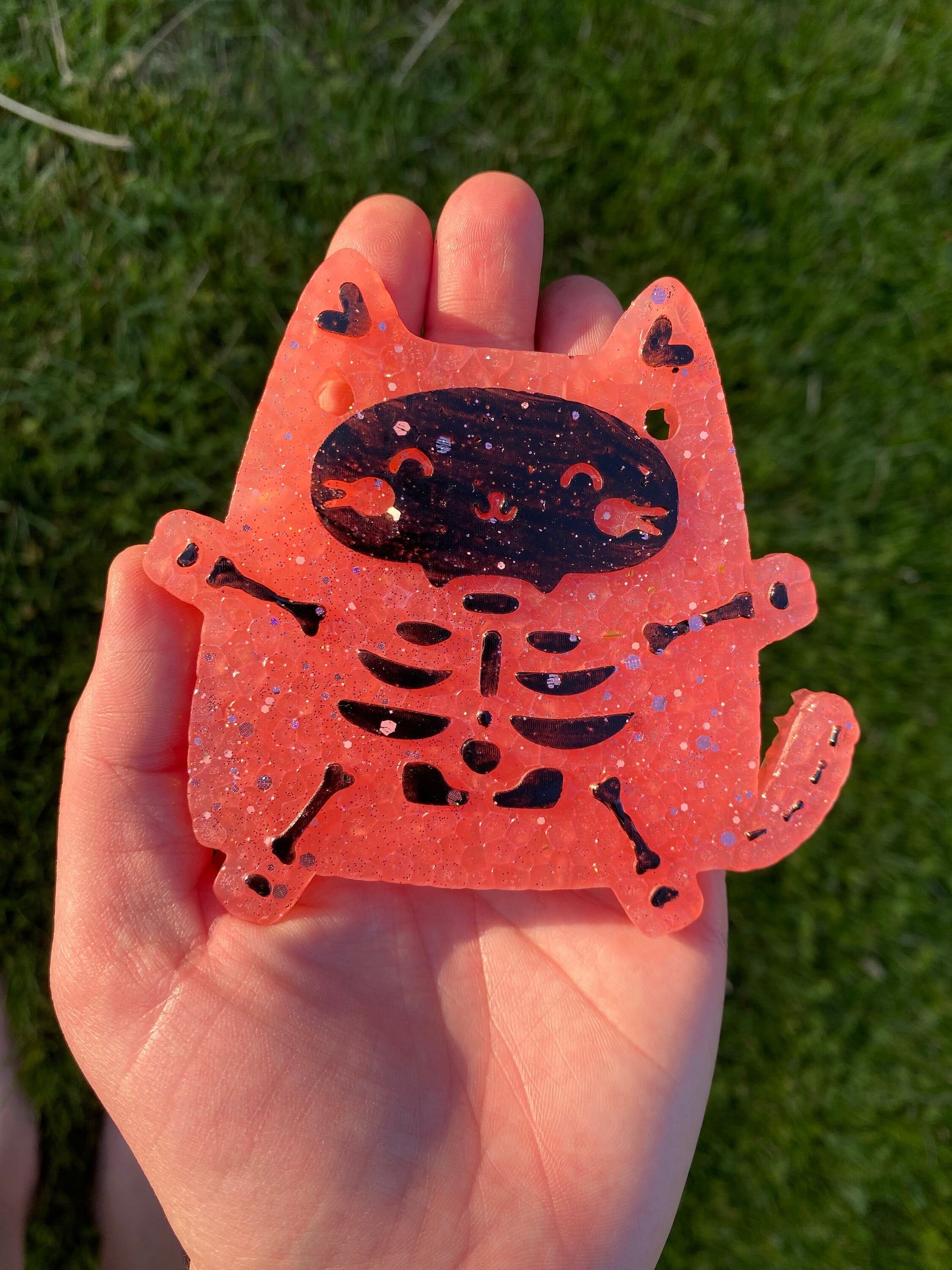 Skeleton Cat Mold, Halloween Freshie Mold, Fall Freshie Mold, Spooky Silicone Mold, Autumn Freshie Mold, Bones Freshie Mold, October Molds
