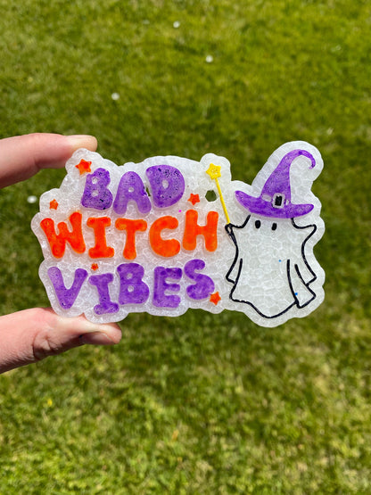 Bad Witch Vibes Mold, Halloween Freshie Mold, Fall Freshie Mold, Spooky Children Silicone Mold, Autumn Freshie Mold, Ghost Freshie Mold