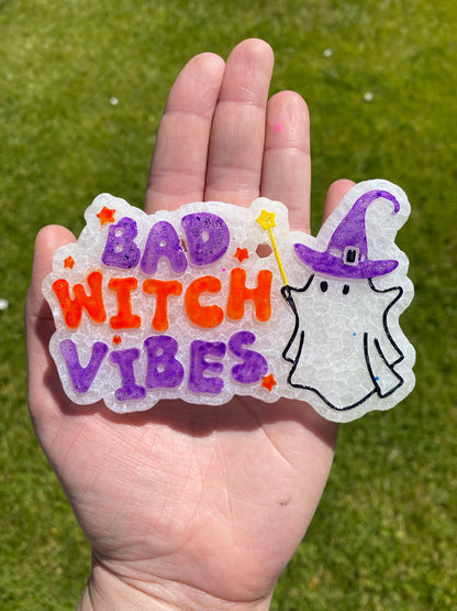 Bad Witch Vibes Mold, Halloween Freshie Mold, Fall Freshie Mold, Spooky Children Silicone Mold, Autumn Freshie Mold, Ghost Freshie Mold