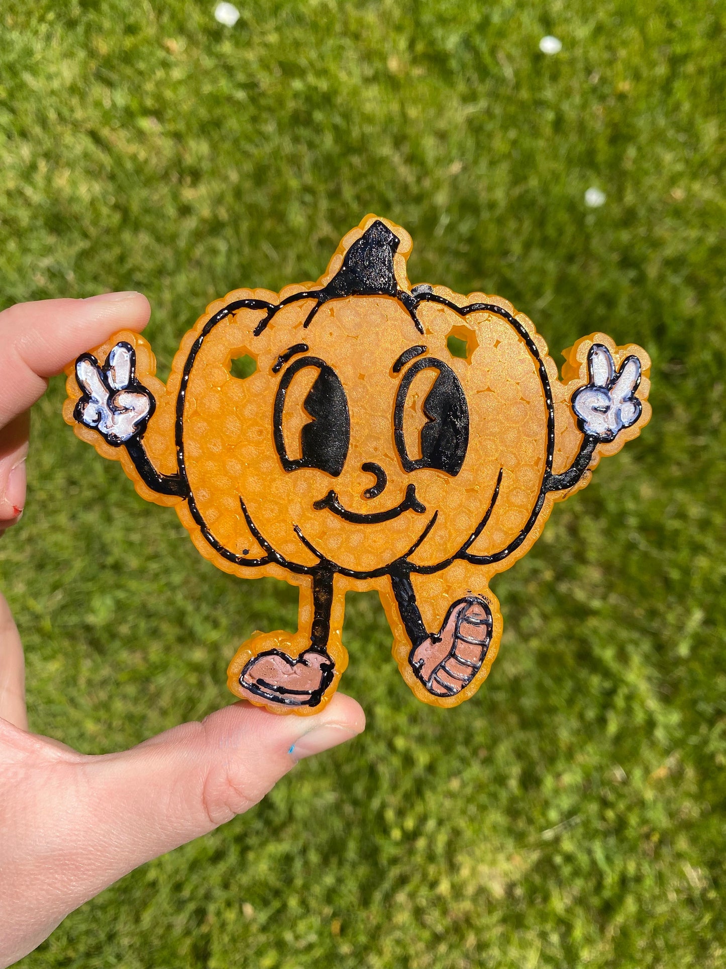 Happy Pumpkin Mold, Halloween Freshie Mold, Fall Freshie Mold, Retro Pumpkin Silicone, Walking Pumpkin Mold, Smiling Pumpkin Freshie Mold