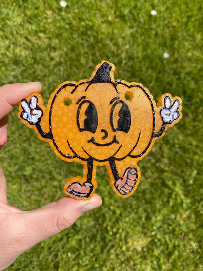 Happy Pumpkin Mold, Halloween Freshie Mold, Fall Freshie Mold, Retro Pumpkin Silicone, Walking Pumpkin Mold, Smiling Pumpkin Freshie Mold