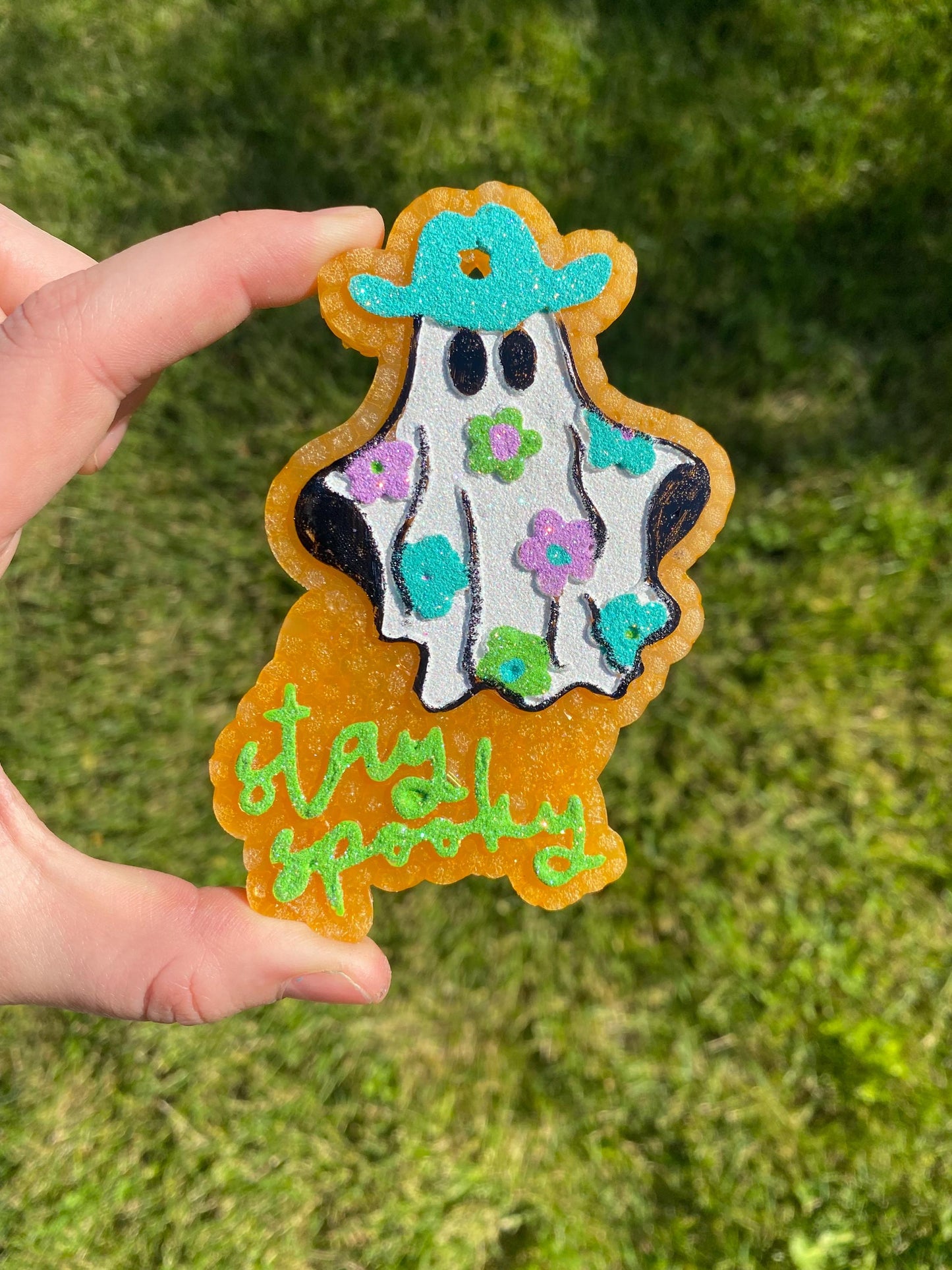 Stay Spooky Ghost Mold, Halloween Freshie Mold, Fall Freshie Mold, Ghost Silicone Mold, Western Halloween Molds, Floral Ghost Mold