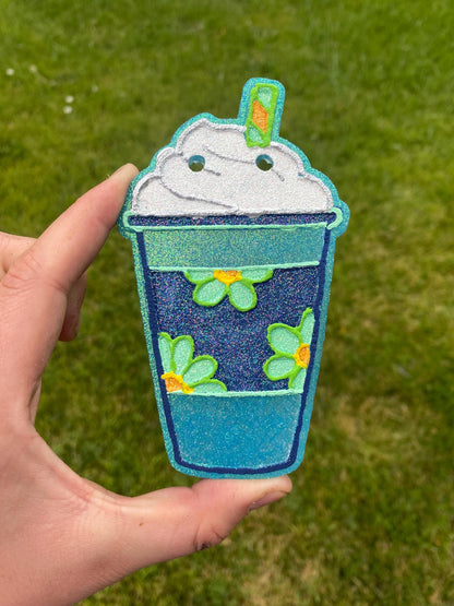 Daisy Latte Freshie Mold, bestselling freshie molds, heat safe silicone, coffee queen, coffee shop freshie, coffee cup mold, cold drink cup