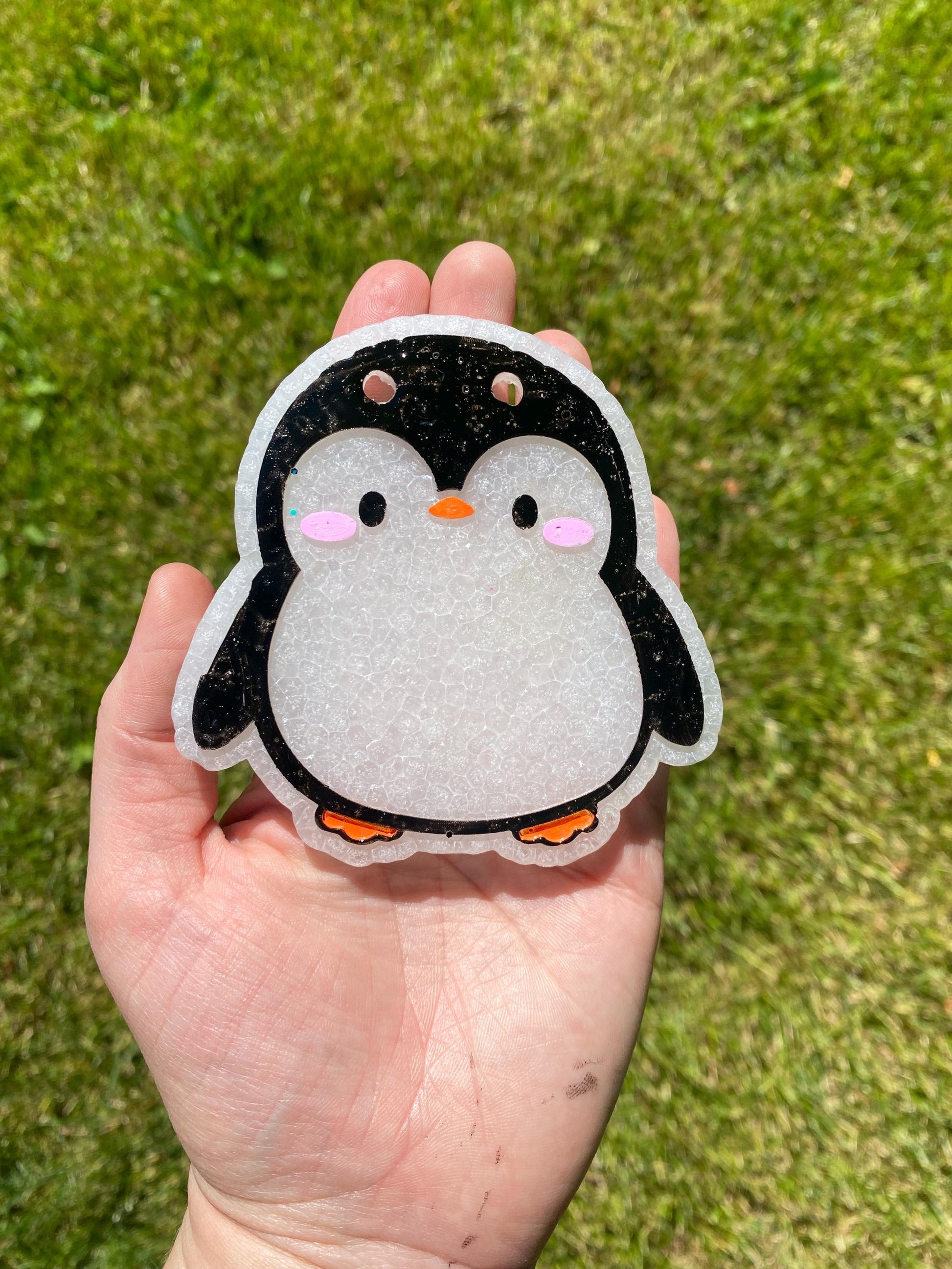 Penguin Freshie Silicone Mold, freshie making supplies, animal freshie mold, bestselling freshie molds, winter freshie molds, happy penguin