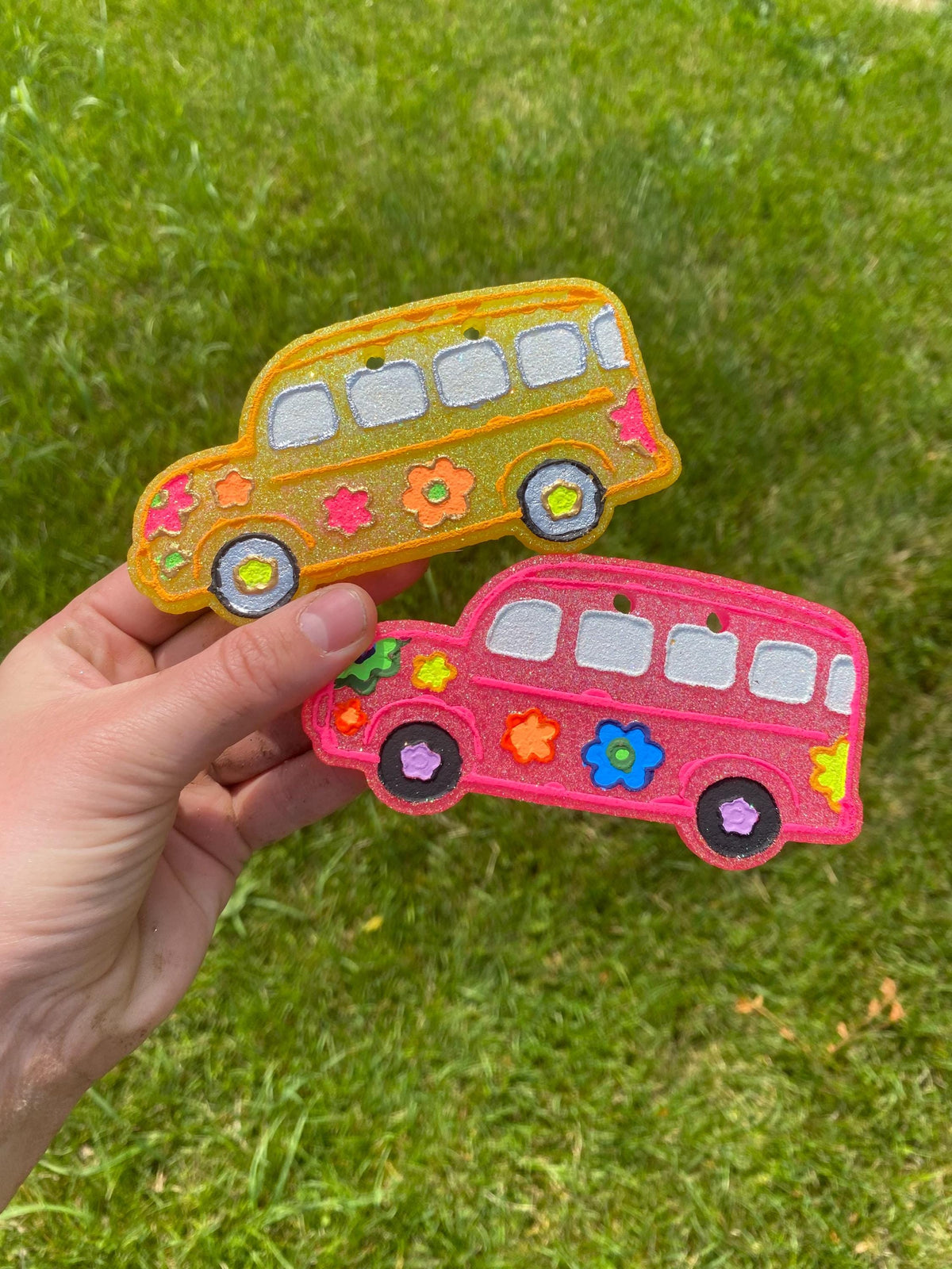 School Bus Freshie Mold, freshie making supplies, teacher freshie ideas, cute teacher mold, flower bus mold, bus driver freshie mold