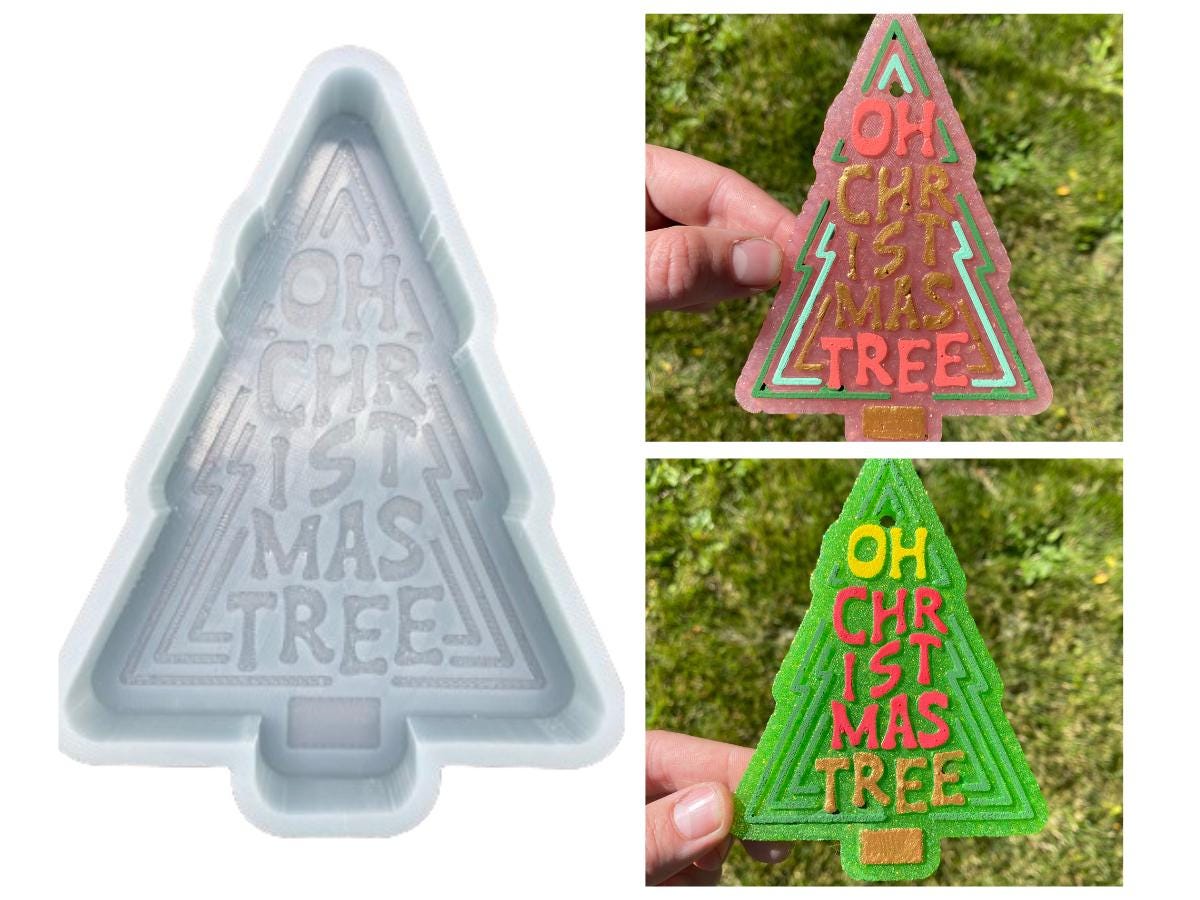 Oh Christmas Tree Freshie Mold, freshie making supplies, Christmas freshie mold, winter freshie molds, pine tree freshie mold,