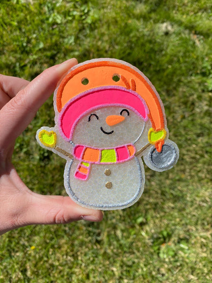 Snowman Freshie Silicone Mold, freshie making supplies, Christmas freshie mold, cozy winter freshie molds, happy winter molds, snow freshie