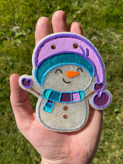 Snowman Freshie Silicone Mold, freshie making supplies, Christmas freshie mold, cozy winter freshie molds, happy winter molds, snow freshie