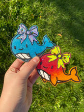 Load image into Gallery viewer, Whale with Bow Freshie Silicone Mold, aroma bead molds, freshie making supplies, animal freshie mold, bestselling freshie molds
