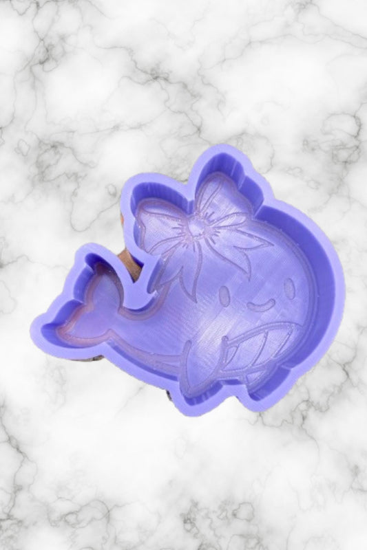 Whale with Bow Freshie Silicone Mold, aroma bead molds, freshie making supplies, animal freshie mold, bestselling freshie molds