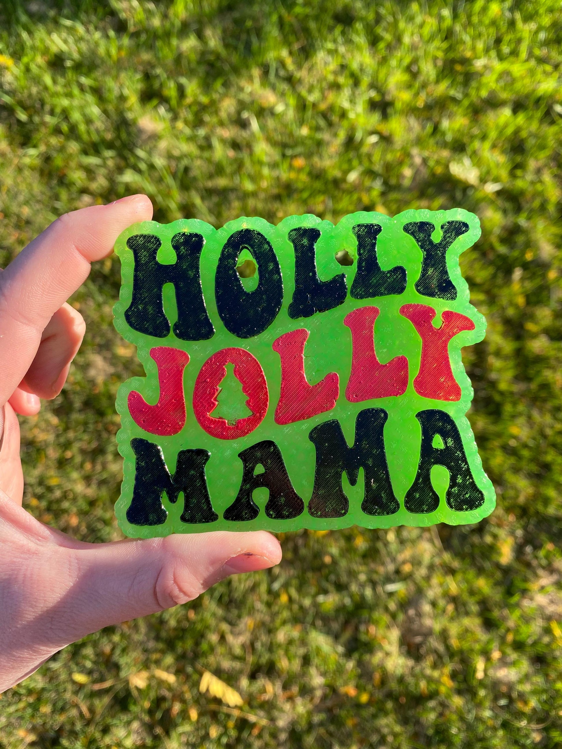 Holly Jolly Mama Freshie Mold, freshie making supplies, Christmas freshie mold, mom christmas molds, winter freshie mold,