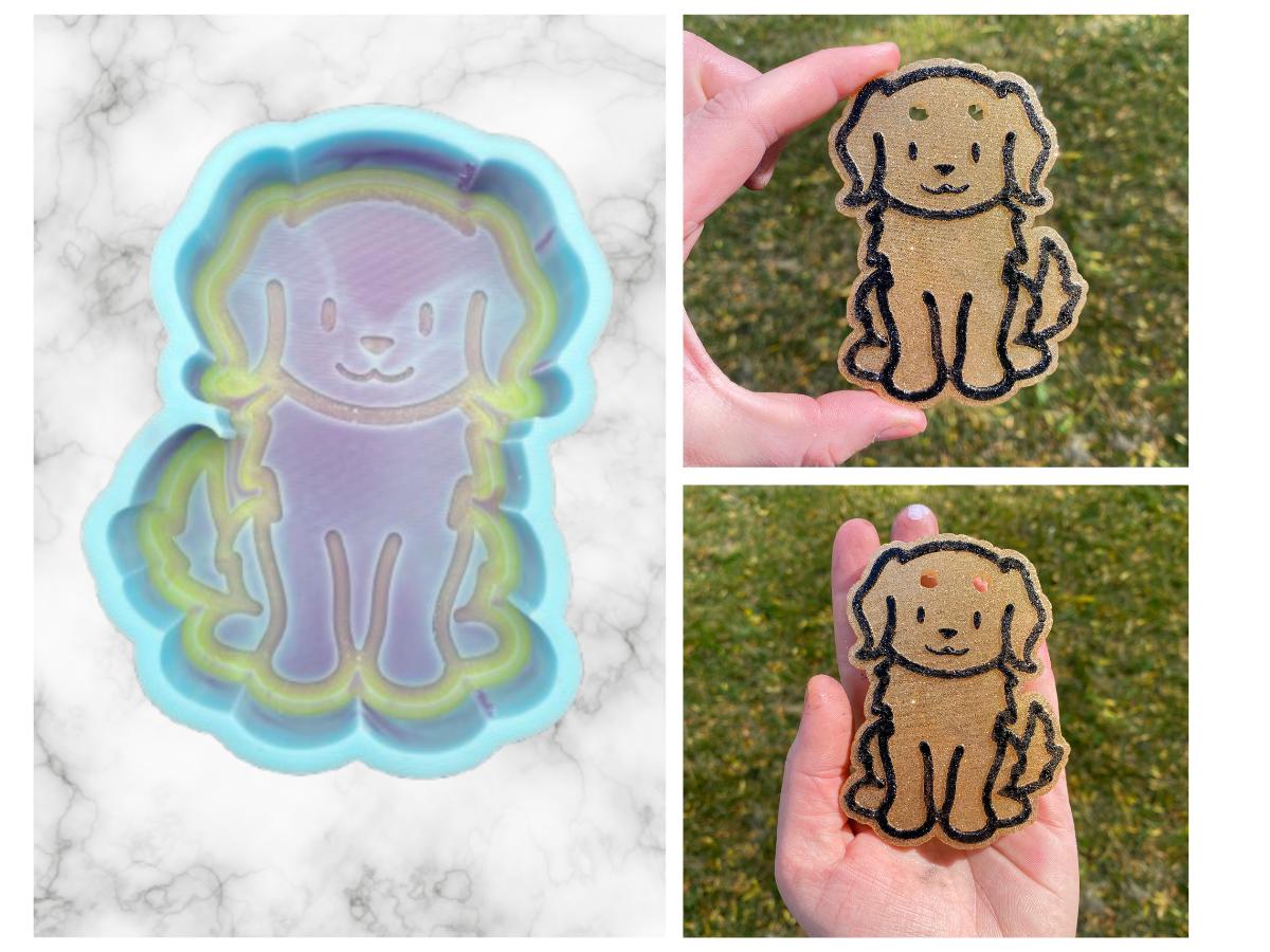 Golden Retriever Freshie Mold, Dog Freshie Mold, Dog Breed Freshie Molds, Freshie Molds for Beginners, Heat Safe Silicone Mold