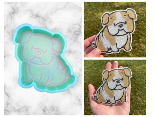 Bulldog Freshie Mold, Dog Freshie Mold, Dog Breed Freshie Molds, Freshie Molds for Beginners, Heat Safe Silicone Mold, Simple Freshie mold