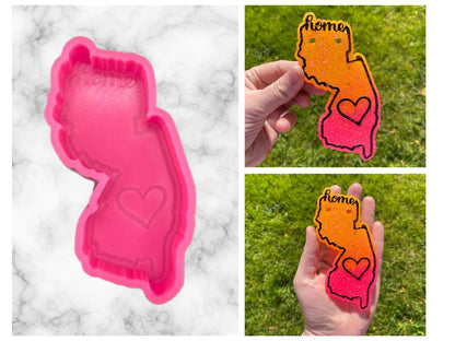 New Jersey Freshie Mold, Home State Freshie Molds, USA Freshie Molds, Beginner Aroma Bead Molds, New Jersey State Freshie Mold