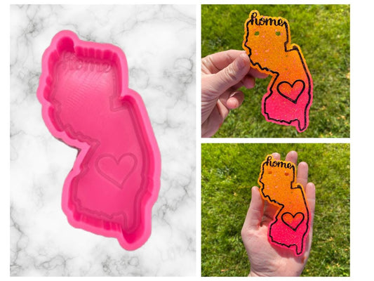 New Jersey Freshie Mold, Home State Freshie Molds, USA Freshie Molds, Beginner Aroma Bead Molds, New Jersey State Freshie Mold