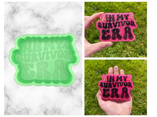 In My Survivor Era Mold, Ribbon Freshie Mold, Cancer Freshie Mold, Breast Cancer Silicone Mold, Awareness ribbon mold, chemo freshie mold