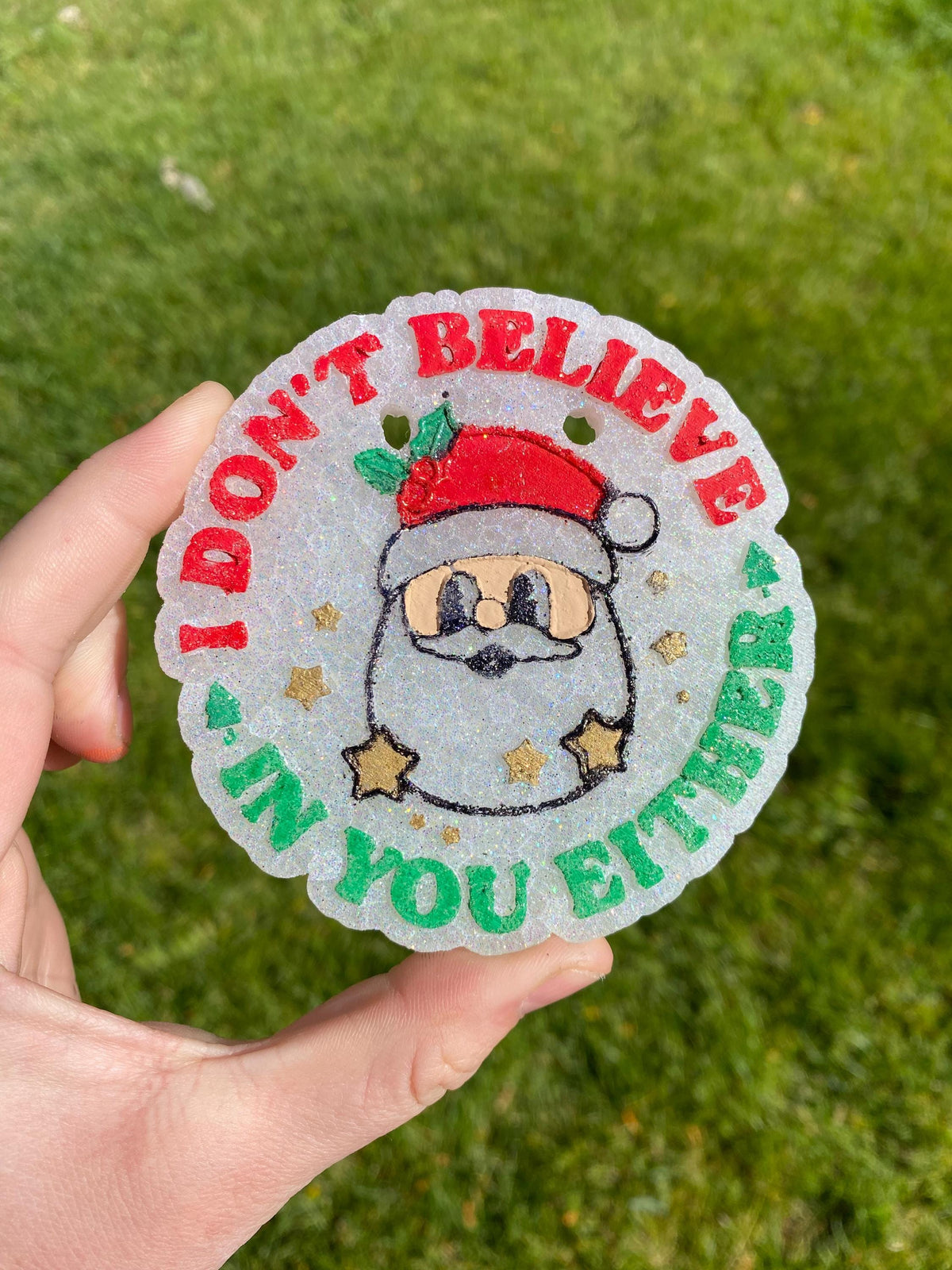 Funny Santa Freshie Mold, freshie making supplies, Christmas freshie mold, santa claus silicone mold, snarky Christmas mold, cute Santa mold
