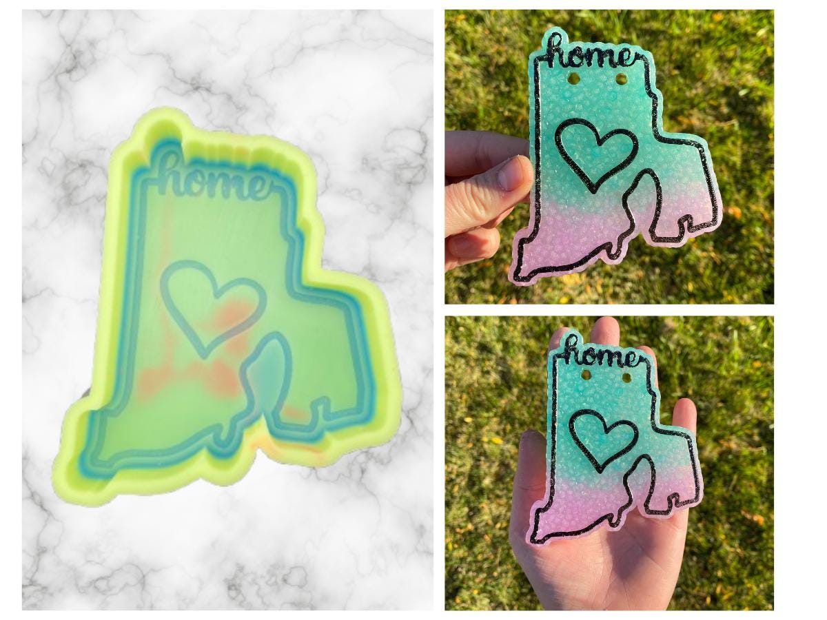 Rhode Island Freshie Mold, Home State Freshie Molds, USA Freshie Molds, Beginner Aroma Bead Molds, Rhode Island State Freshie Mold