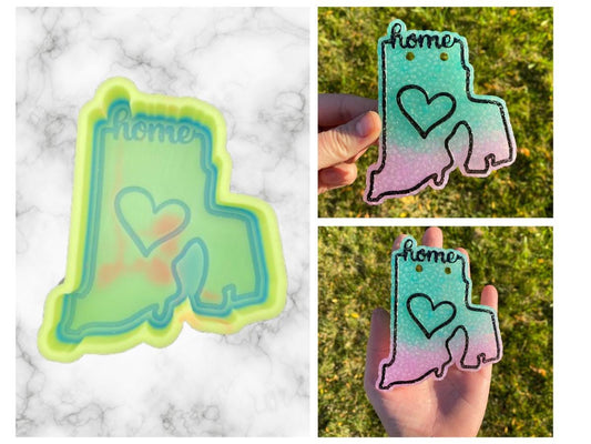 Rhode Island Freshie Mold, Home State Freshie Molds, USA Freshie Molds, Beginner Aroma Bead Molds, Rhode Island State Freshie Mold