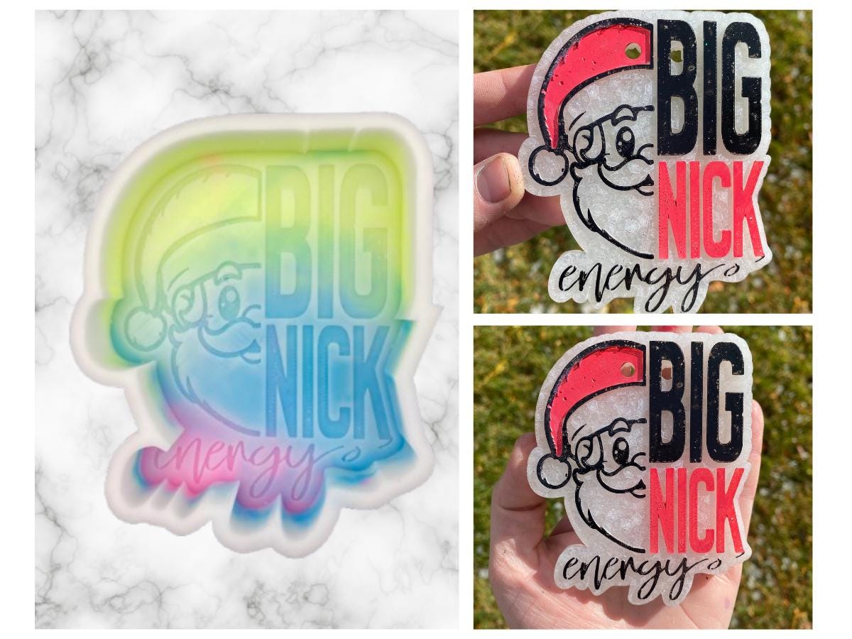 Big Nick Energy Freshie Mold, funny santa freshie mold, Christmas freshie mold, snarky Christmas mold, adult humor christmas molds