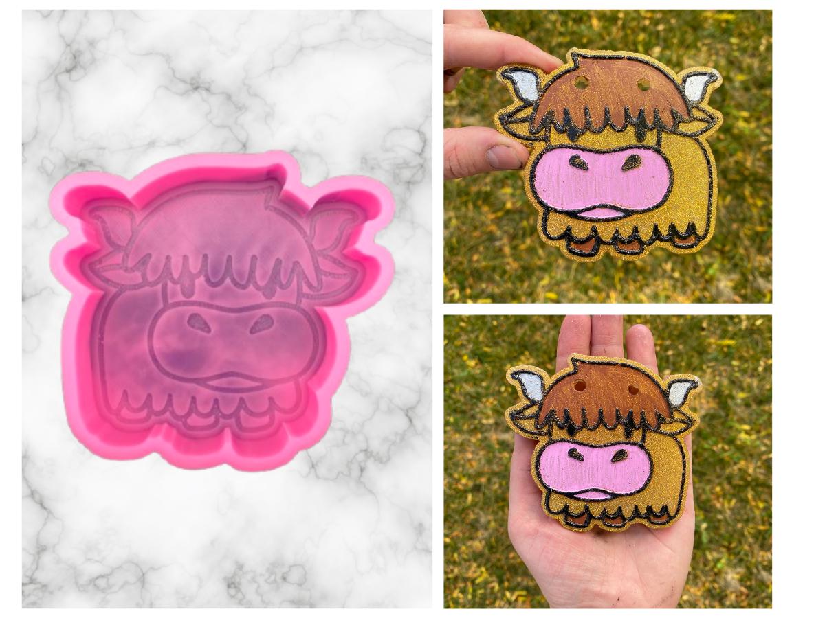 Yak Freshie Mold, Western Freshie Molds, Animal Freshie Molds, Zoo Animal Freshie Mold, Heat Safe Silicone Mold, Affordable Freshie Mold